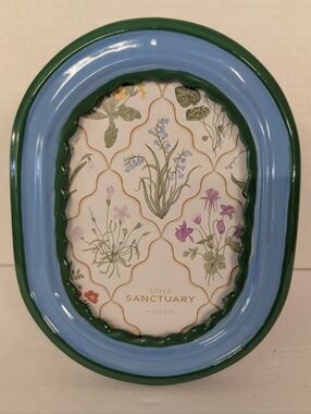 Sanctuary Blue and Green Oval Photo Frame 4x6 New